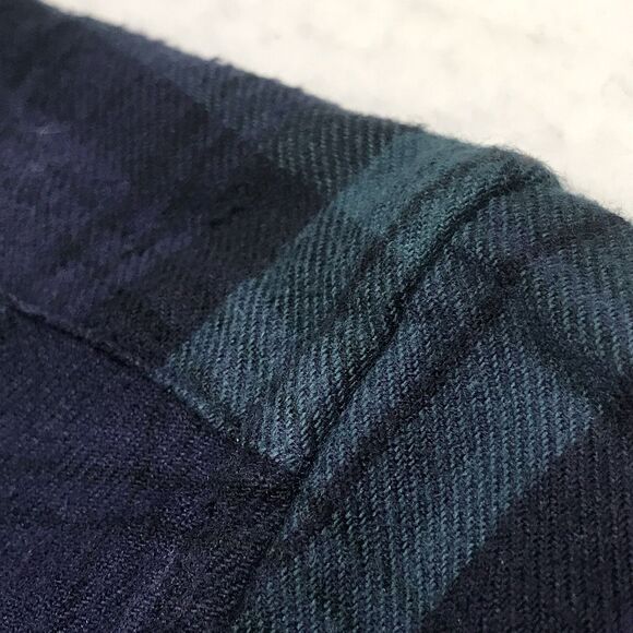 VINEYARD VINES Flannel Shirt Men L Blue Kelly Green Tartan Plaid Prep Notre Dame - Picture 7 of 16